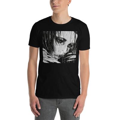 Camiseta Unissex de Manga Curta Anime Goth Girl Gótico Nugoth Horror