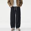 American Retro Trendy Brand Splicing Scimitar Casual Pants Men's New Loose Wide Legs Solid Color Simple Long Pants
