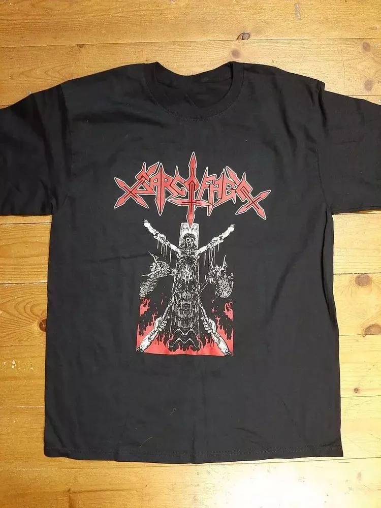 Unisex Short Sleeve Crew Neck Cotton T Shirt Sarcofago Band M