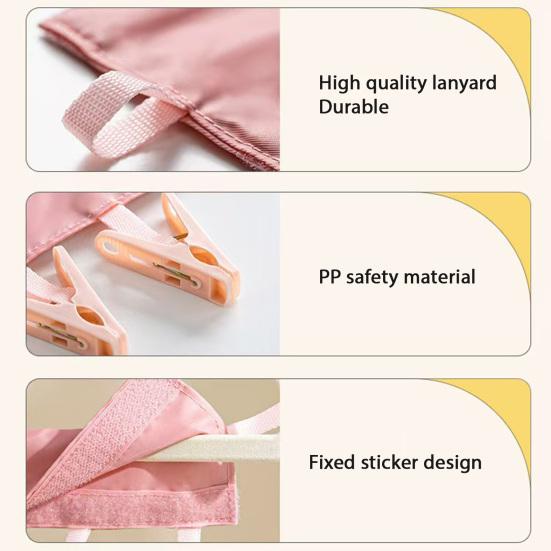Folding Clothes Hanger Clips Towel Drying Rack Strong Load-bearing Fastener Tape Design Sock Underwear Hanger with 6 Clips