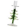 3 Piece Set Glass Candle Holders Christmas Tree Design Handblown Borosilicate for Taper Candles Stable Base Holiday Decor