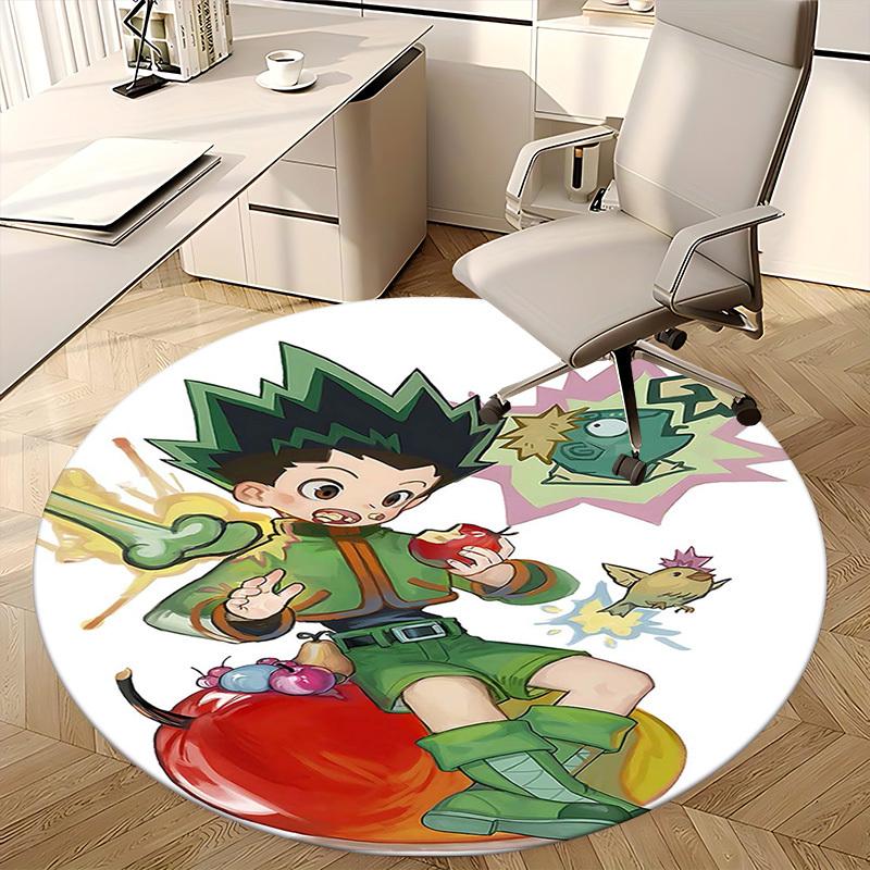 1pc Anime Cartoon Design Round Carpet - Office Chair Mat, Non-Slip Rug for Home Decor, Living Room, Bedroom, Game Room & Dormitory Flooring Gift Idea.