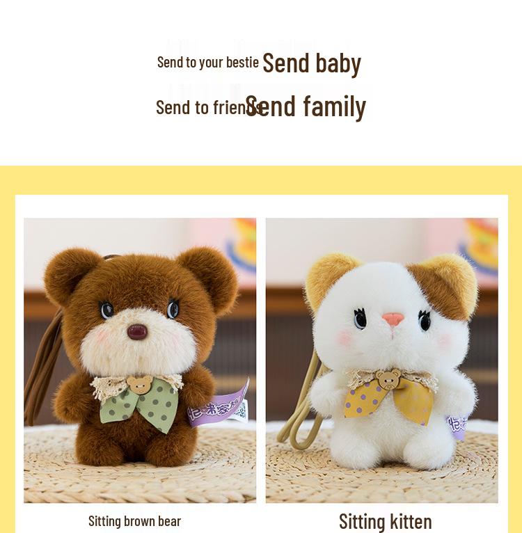 Niedlicher Cartoon Tier Plüsch Schlüsselanhänger - Tischbegleiter Serie