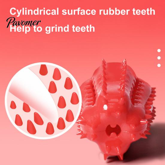 Spiky Chili Dog Chew Toys Toy, Treat Dispenser Shaped Enrichment Interactive Rubber Toy for Teeth Cleaning, Mental Stimulation Anxiety Relief