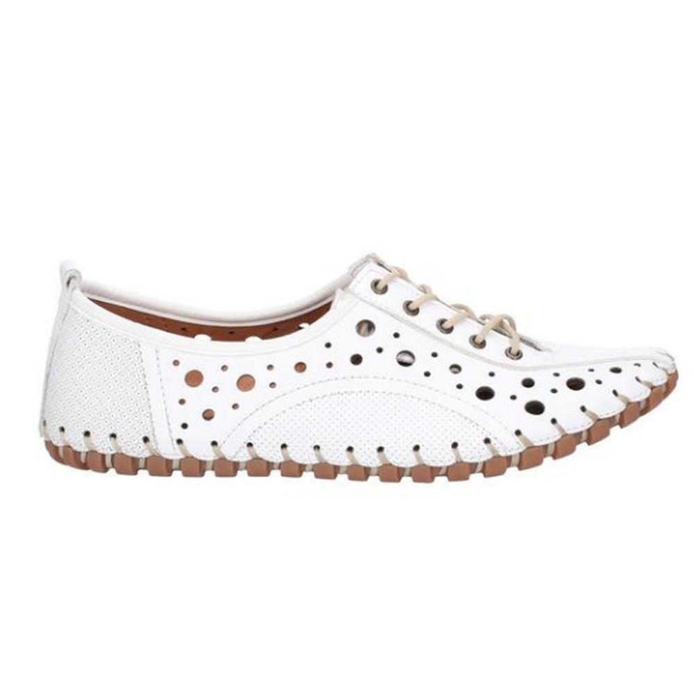 RIVA Womens/Ladies Haiti Lace Up Leather Shoe 7 US White RIVA Womens/Ladies Haiti Lace Up Leather Shoe 7 US White