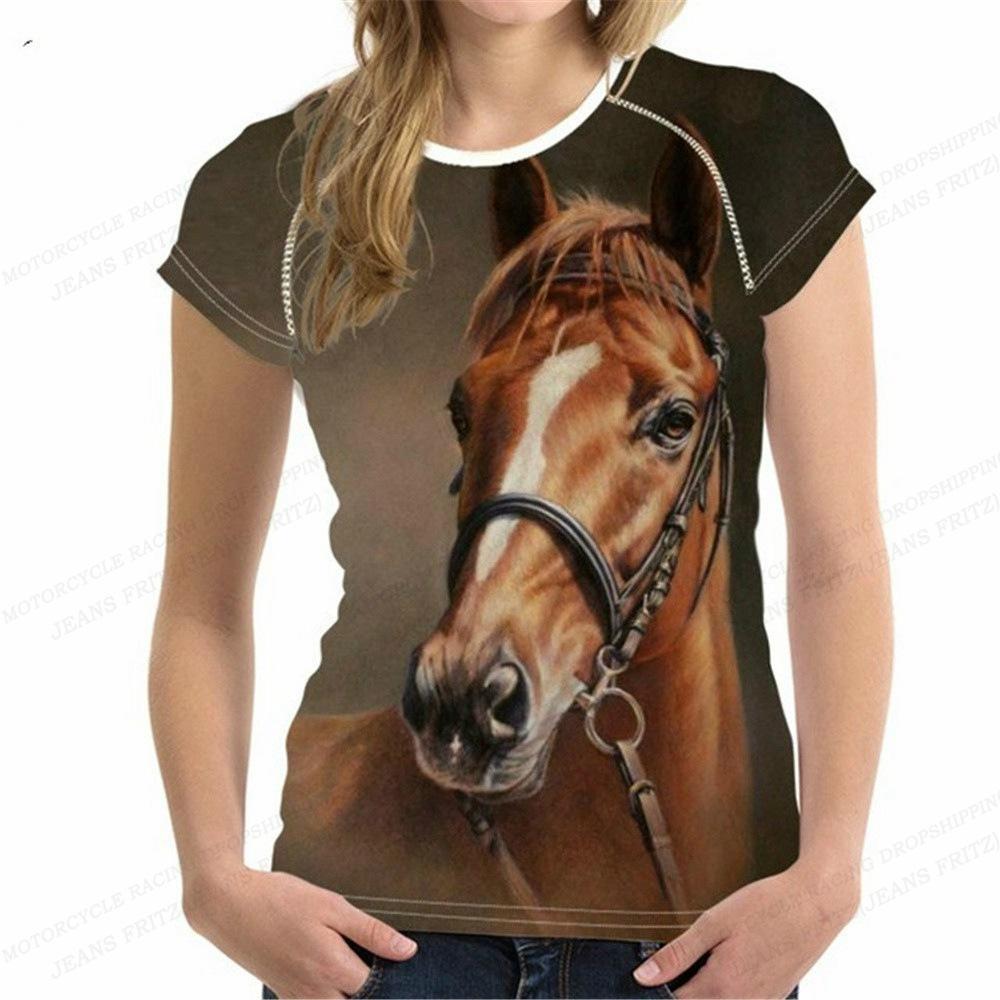 Animal Printed Clothes for Summer, 3D Printed Girls' Short Sleeved Tops, Women's T-shirts, and T-shirts