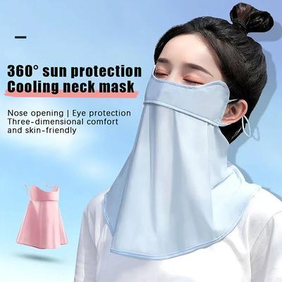 Venkovní Ice Silk opalovací maska ​​pro ženy, letní anti-UV rychleschnoucí kryt obličeje, šátek, prodyšná ochrana krku, čelenka na uši