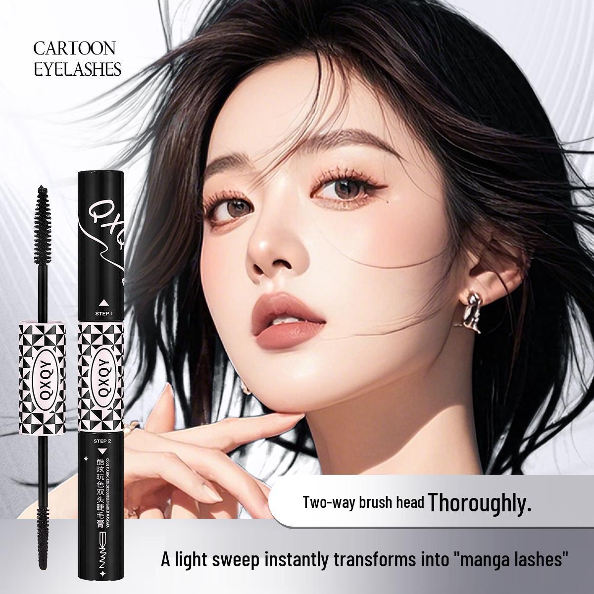 QXQY Double-Ended Waterproof Mascara: Natural Lengthening, Curling, and Thickening with Long-Lasting, Smudge-Proof Formula.