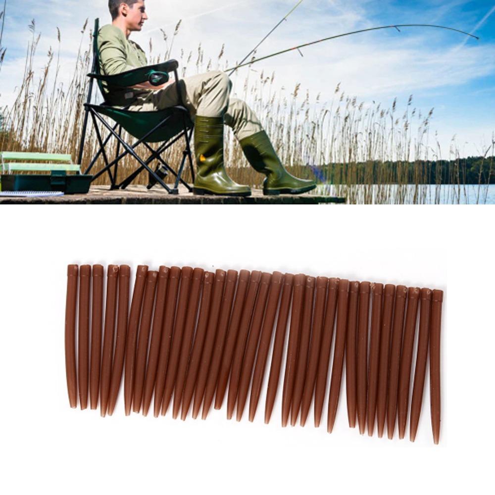 

100PCS Rubber Fishing Anti‑Tangle Sleeves Length 53mm Anti Rigs Sleeve for Fishing Lover коричневий