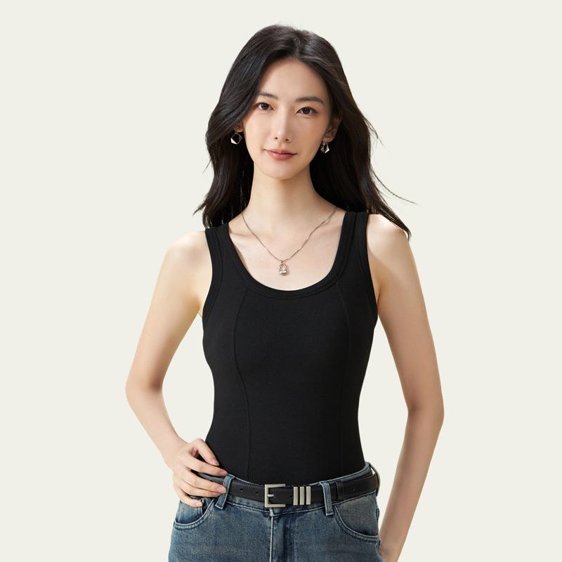 Chunky Knit Cashmere Silk Mermaid Vest with Built-in Bra