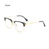 Women Men Silver Anti Blue Light Transparent Myopia Glasses Frame Round Eyewear Blocking Glasses Optical Spectacle Eyeglass