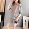 Women Loose Fit Summer Casual Hooded Short-sleeved Sweater Hoodie Sports Shorts Two-piece Fashion Suit
