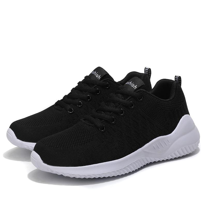 Sneakers Women's Running Shoes Women's Mesh Black Shoes Spring Flat Bottom Lightweight Soft Bottom Casual Shoes Breathable