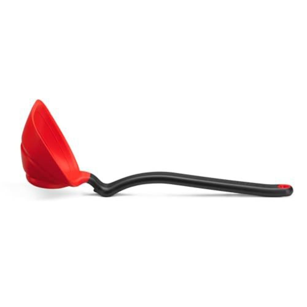 

Silicone Foldable Flat Soup Spoon Space-Saving Folding Flat Spoon Cooking Ladle Kitchen Baking червоний