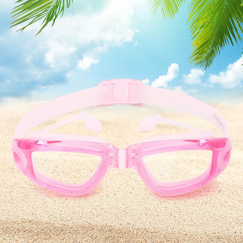 Children's Swimming Goggles One-piece Earplugs Waterproof and Anti-fog HD Men's and Women's Swimming Goggles and Diving Equipment
