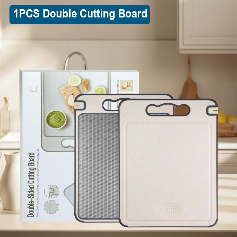 Stainless Steel Dual-Sided Cutting Board Chopping Board Kitchen Easy to Clean Food Grade Hanging Holes Kitchen Cutting Board