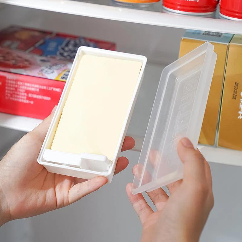 1Pc Butter Dish with Cover Butter Fresh-keeping Box with Cutter Slicer Countertop Butter Box for Home Cheese Storage Box
