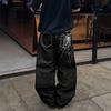 Trendy Brand Spider Web Embroidery Loose Straight Jeans Men's Personality Street Jeans Cotton