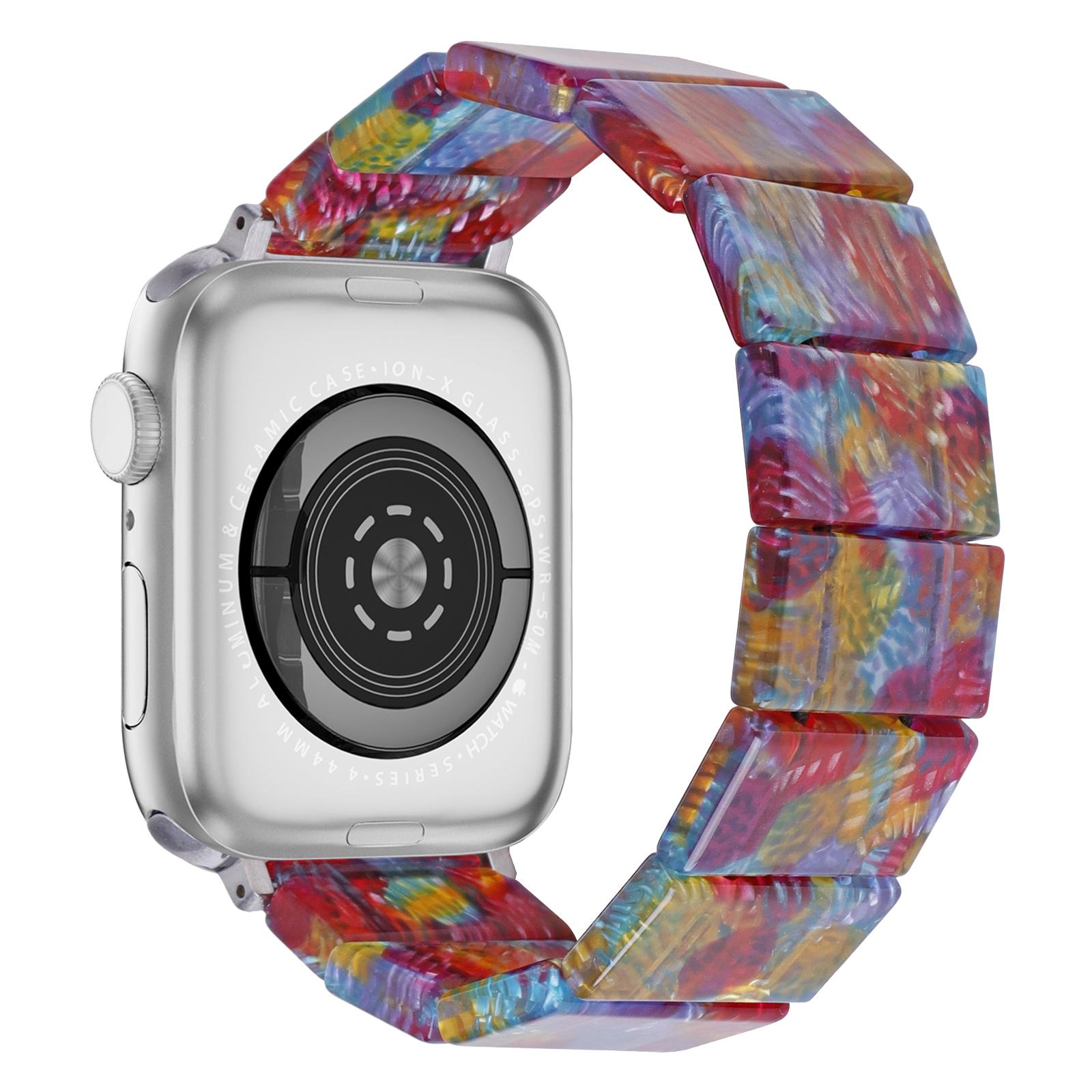

Для Apple Watch 10 46 мм/Ultra 2/Ultra 49 мм/9 8 7 45 мм/SE (2023) SE (2022) Ремешок из смолы для SE 6 5 4 44 мм/3 2 1 42 мм Pearlescent Rainbow