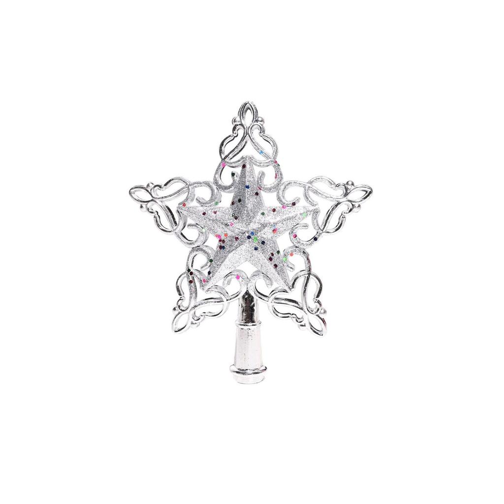 Weihnachten Hohlspitze Bunte Pailletten Fünfzackiger Stern Baumspitze Stern Dekoration Weihnachtsbaumspitze Stern Szene Dreidimensionale Dekoration Ornamente