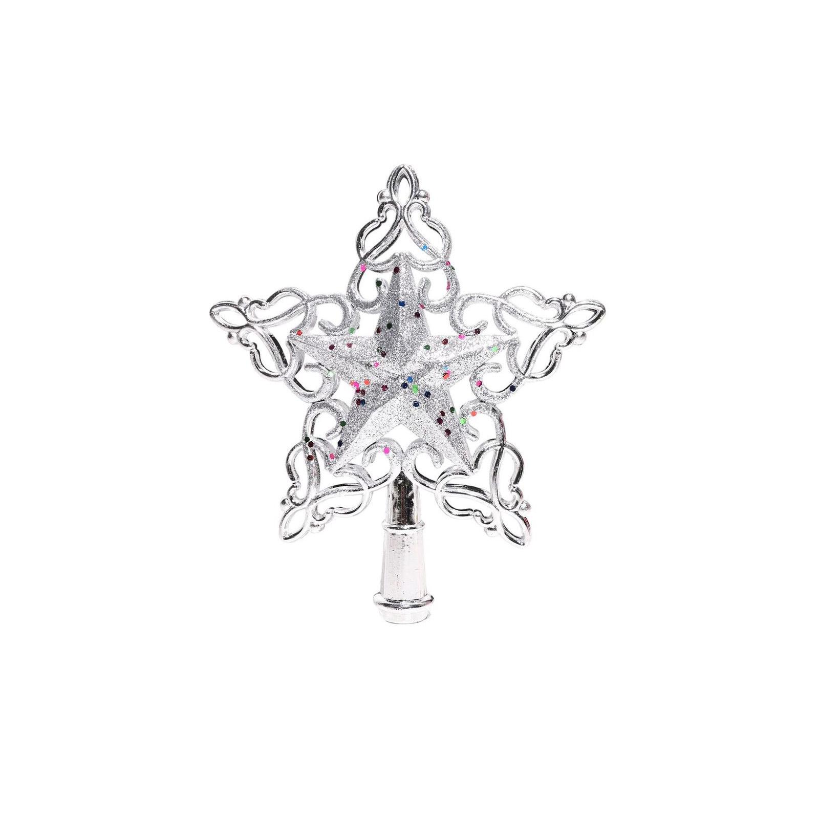 

Рождественское полое кружево, цветные пайетки, пятиконечная звезда, звезда на верхушку елки, украшение, звезда на верхушку рождественской елки, сцена, объемные украшения, орнаменты One Size серебряный