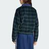 Adidas Originals Logo Plaid Half-Zip Long Sleeve Sweatshirt Women Sweatshirt Night-Blue Black Dark-Green IX1054
