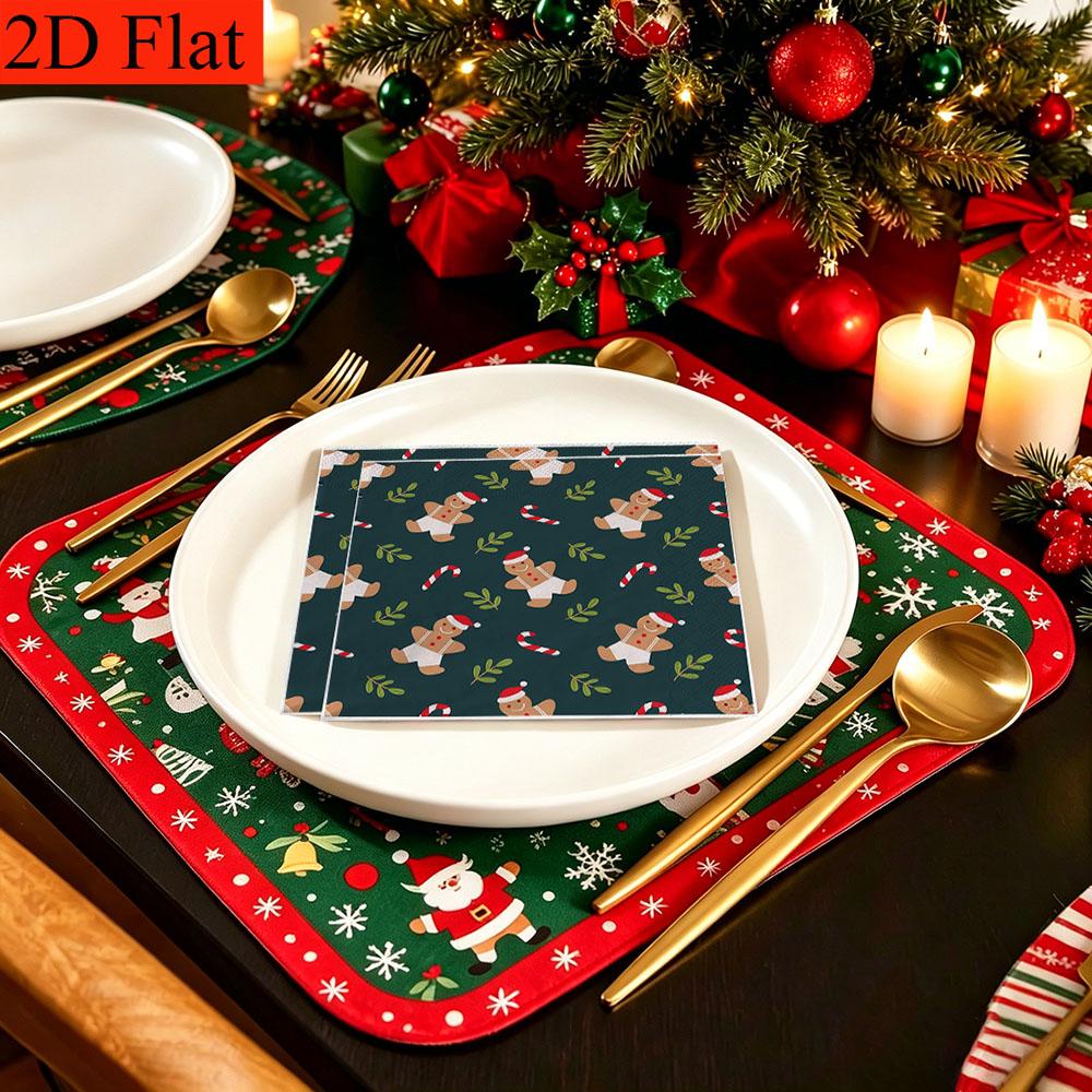 20pcs Disposable Napkins with Candy Element Pattern Print for Wedding,Parties,and Daily Use for Thanksgiving Fall Christmas Table Decoration