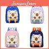 Kids Travel Backpack Featuring Cartoon Capybara Animal Pattern And Ergonomic Shoulder Straps For Young Students