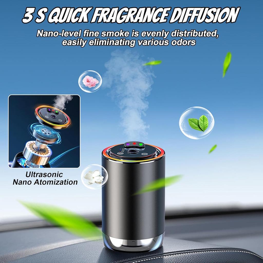 Smart Car Air Freshener, Car Air Freshener Diffuser With 3 Color Starry Sky Projection, Cars Scent Diffuser With RGB Music Syncing Light, 3 Mode