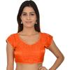 Women's V Neck Short Sleeves Blouse Indian Desigenr Ethnic Crop Top Choli Dress
