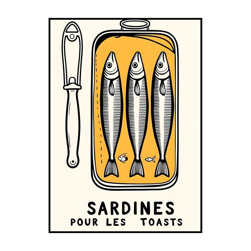 Sardinenbüchse Poster Modern Klassisch Druck Ausstellung Surrealismus Leinwandbild Wandkunst Bild für Zimmer Zuhause Küche Dekorat