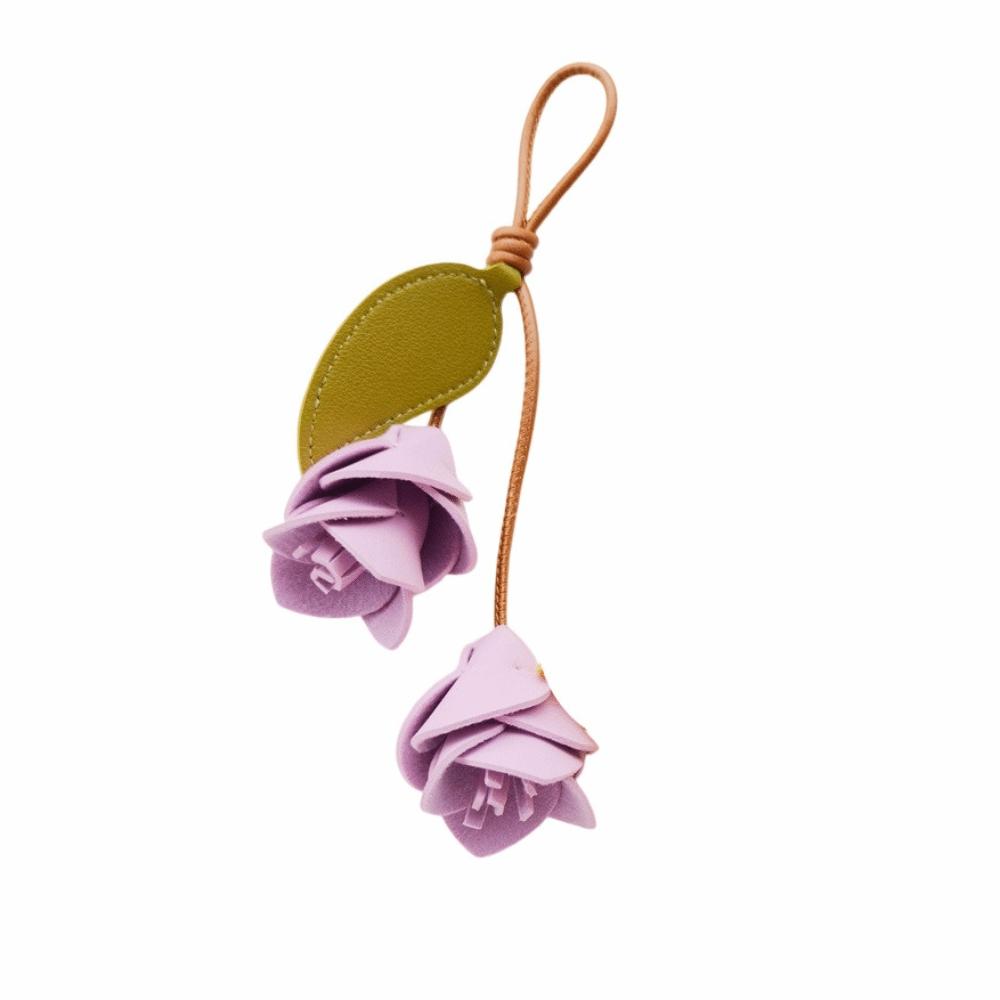 Fashion Pu Leather Tulip Pendant Colorful Bag Charm Lovely Bag Decoration Women