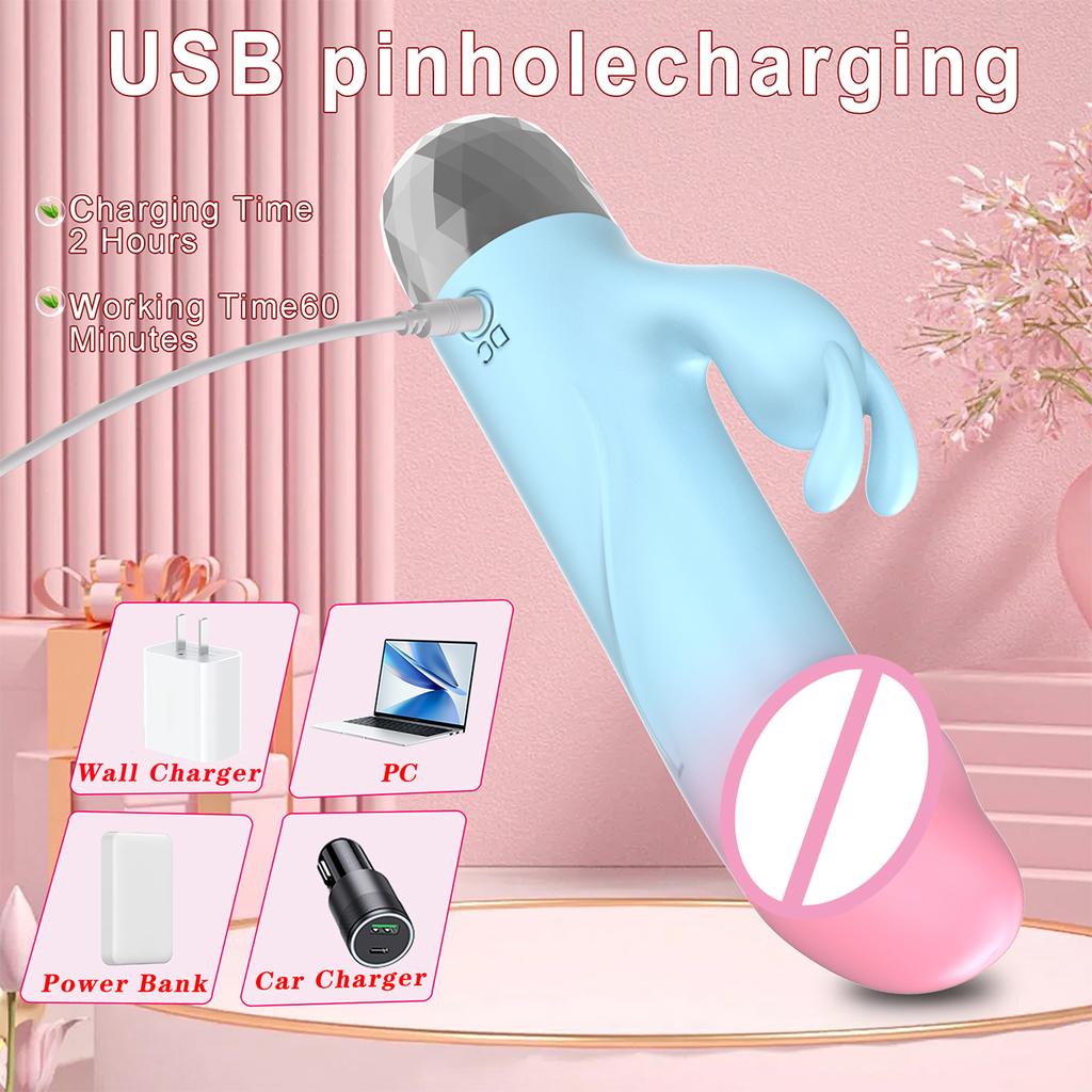 Powerful Rabbit Vibrator for Women Clitoris Stimulator Silicone G Spot Mini Bullet Vibrator Female Dildo Sex Toys for Adults 18+