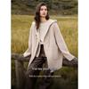 ELLE Women's French Merino Wool Hooded Mid-Length Coat