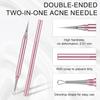 Blackhead Extractor, Metal 2 In 1 Acne Clean Needle Professional Pimple Popper Needle Whitehead Popping Extractor Double-Ended Black Head Remover