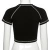 Y2K černá sladká dívka štíhlá lebka tisk zábavné vintage grafické oblečení crop top E-girl