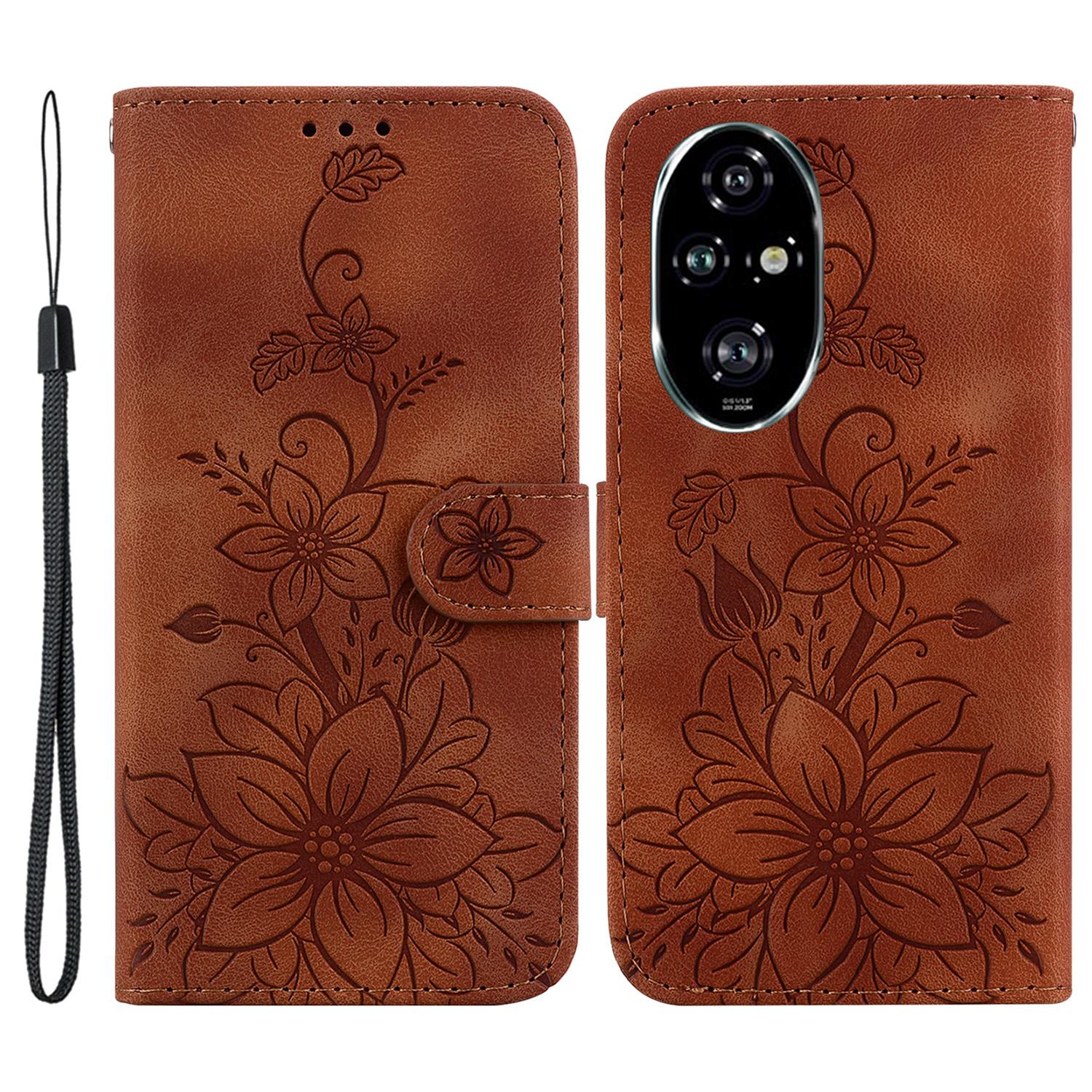 

For Honor 200 Pro 5G Wallet Phone Case Lily Imprint Leather Folio Flip Cover A