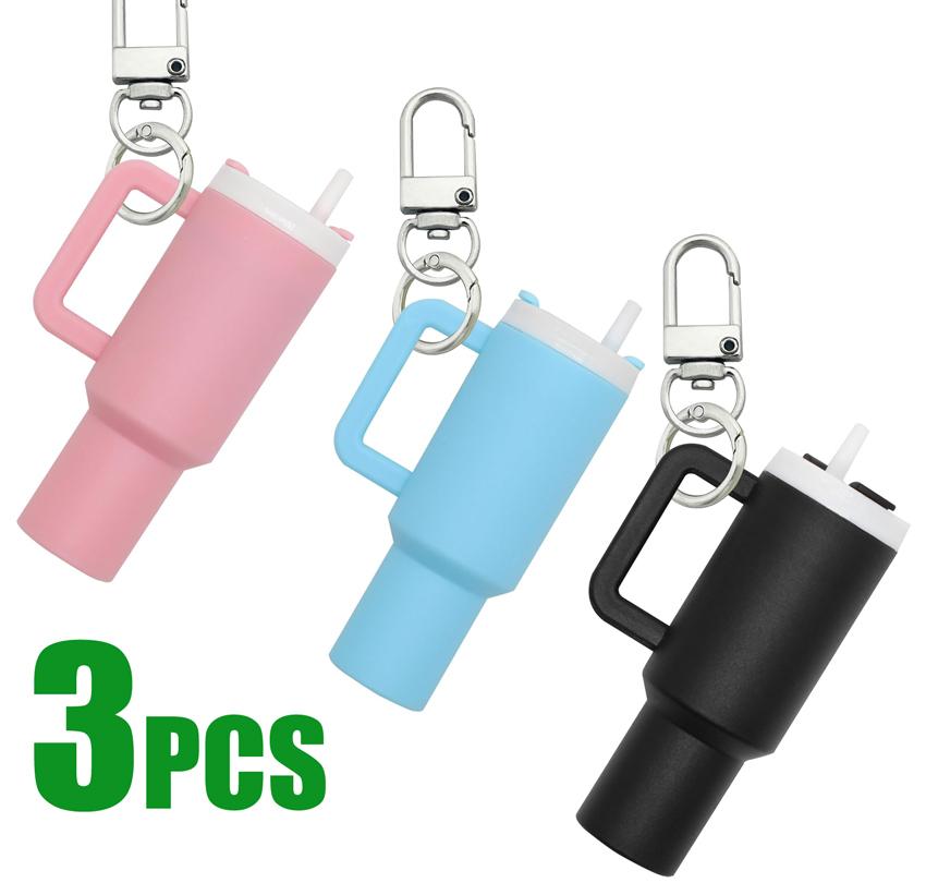 8/3 Stück Mini-Becher-Schlüsselanhänger Niedlicher Tassen-Schlüsselanhänger für Stanley Cup Damen Mädchen Schultaschen Rucksäcke Lippenbalsam-Halter Gutes Partygeschenk
