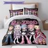 Re Zero Pattern Bedding Quilt Set Quilt Cover Pillowcase Home Birthday Gift(1 * Duvet Cover + 2 * Pillowcase, Without Core)
