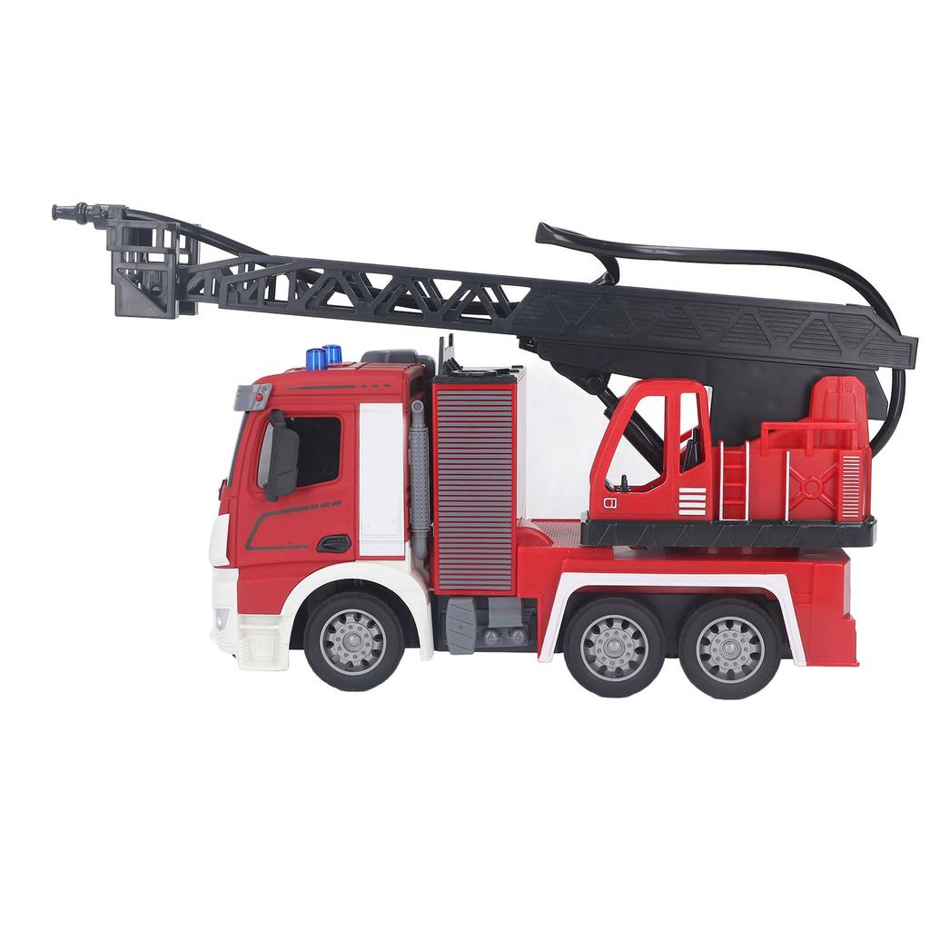 Fire Engine Toy with Light Sound Working Water Pump Ladder Remote Control 2.4G Simulation Toy Model