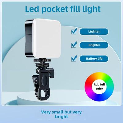Dreifarbige RGB Wiederaufladbare Mini Clip Selfie Füllleuchte für Handy & Kamera