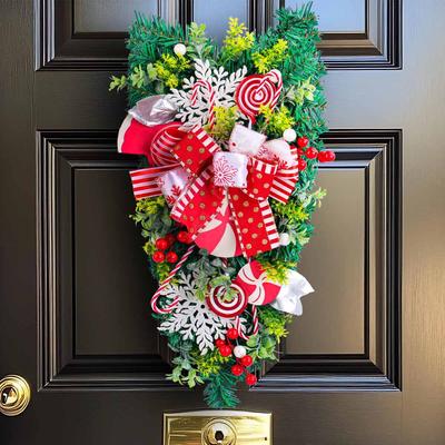 Christmas Door Hanging Wreath for Home Decor, Hristmas Garland for Front Door Decor, Xmas Tree Decorations, New Year's Decor