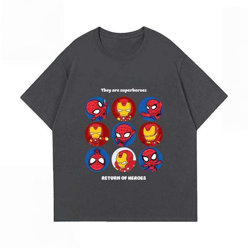 

Adult and Children ParentChild Marvel CP Fans SpiderUnisex Iron Unisex Cotton Short Sleeve Outdoor Sports Casual TShirt S
