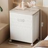 Modern Large Storage Box Foldable Cabinet with Wheels Seasonal Clothes & Quilt Organizer Flip-Lid Lock Design Durable PP Bin
