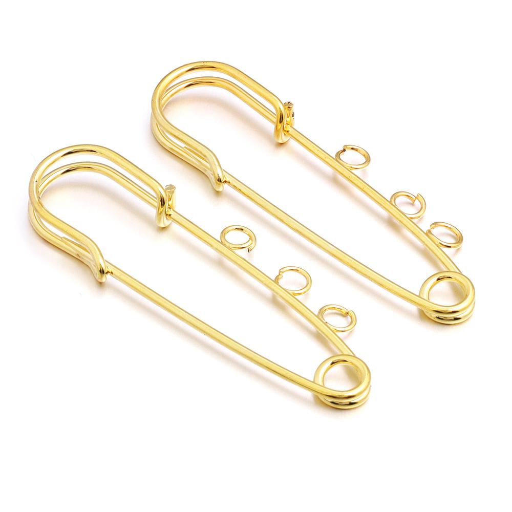 5-10pcs/lot Gold Safety Pins Brooches Blank Base Brooch Pin with Holes Fasteners Pin For DIY Jewelry Making Supplies Accessories