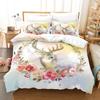 Deer Duvet Cover Set Wild Forest Animal Bedding Set Natural Bedclothes Kids Teens Double Queen King Size Polyester Quilt Cover