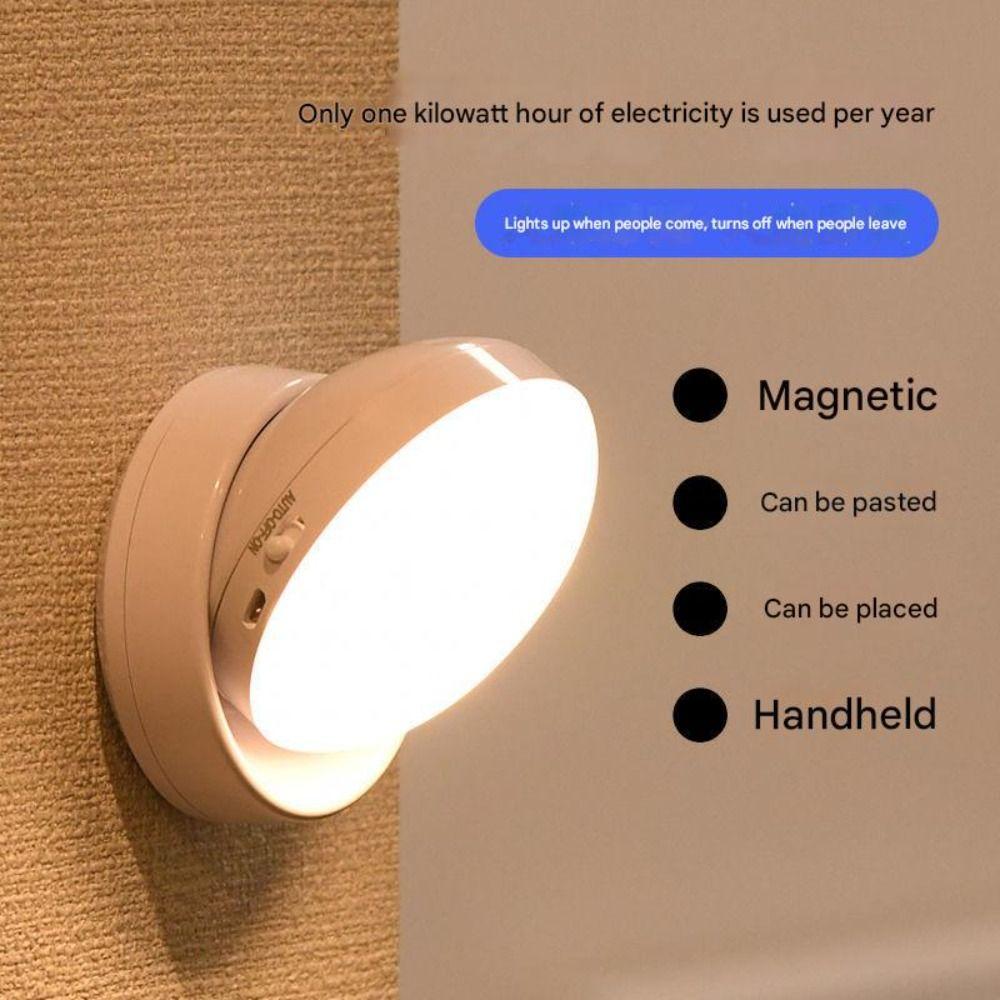 360 Rotated LED Night Light USB Charging Cabinet Light Wall Lamps  Corridor Home Bathroom