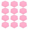 12Pcs Sound Absorption Board Hex Adhesive Acoustic Panels Wedges Wall Soundproof EnclosurePink