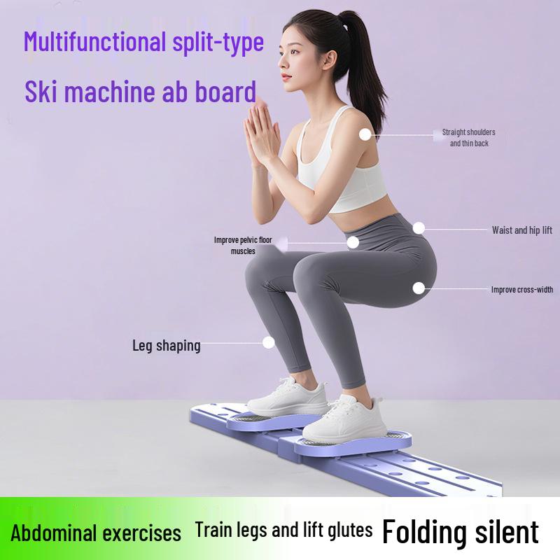Split-Type Ski Machine & Leg Slimmer: Pelvic Floor Trainer and Ab Board for Home Fitness