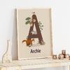 Erde Fuchs Bär Hase Reh Tier Spuren Alphabet Wandkunst Leinwand Malerei Poster Und Drucke Wandbilder Baby Kinderzimmer Dekor